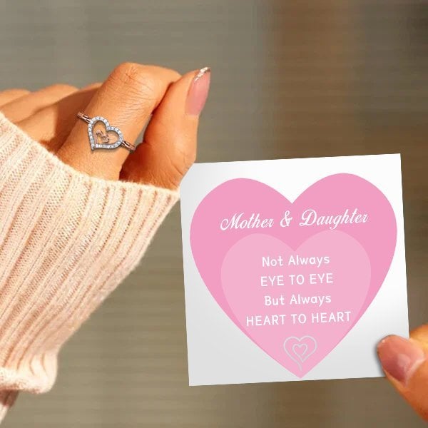 Mother & Daughter  Always Heart To Heart Ring