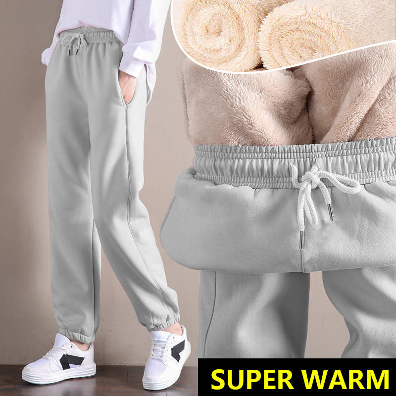 💥Hot Sale💥Women Warm Fleece Cotton Round Neck Solid Joggers Sweatpants (SIZE:S-5XL)