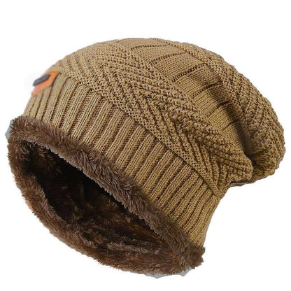 Winter Warm Caps Wool Thickened And Velvet Knitted Ear Protection Caps