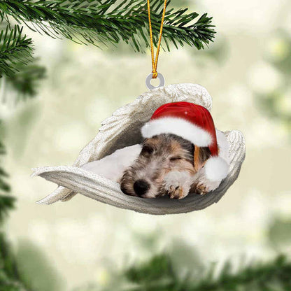 fox terrier Sleeping Angel Christmas Ornament