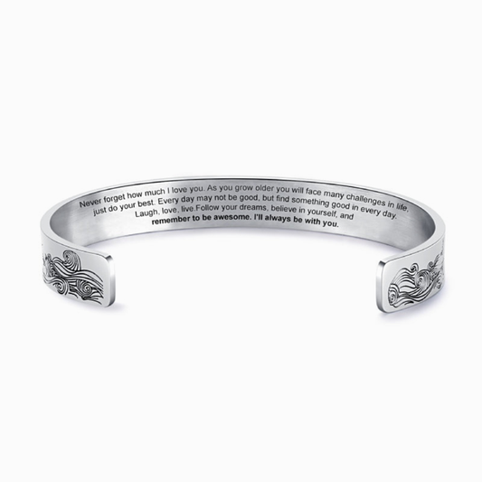 To My Granddaughter, I Will Always Be With You Bracelet (With Customizable Card)