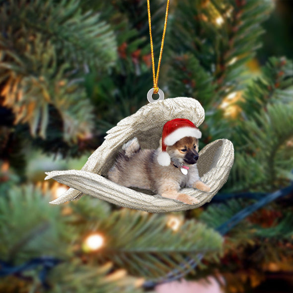 wolf sable pomeranian Sleeping Angel Christmas Ornament